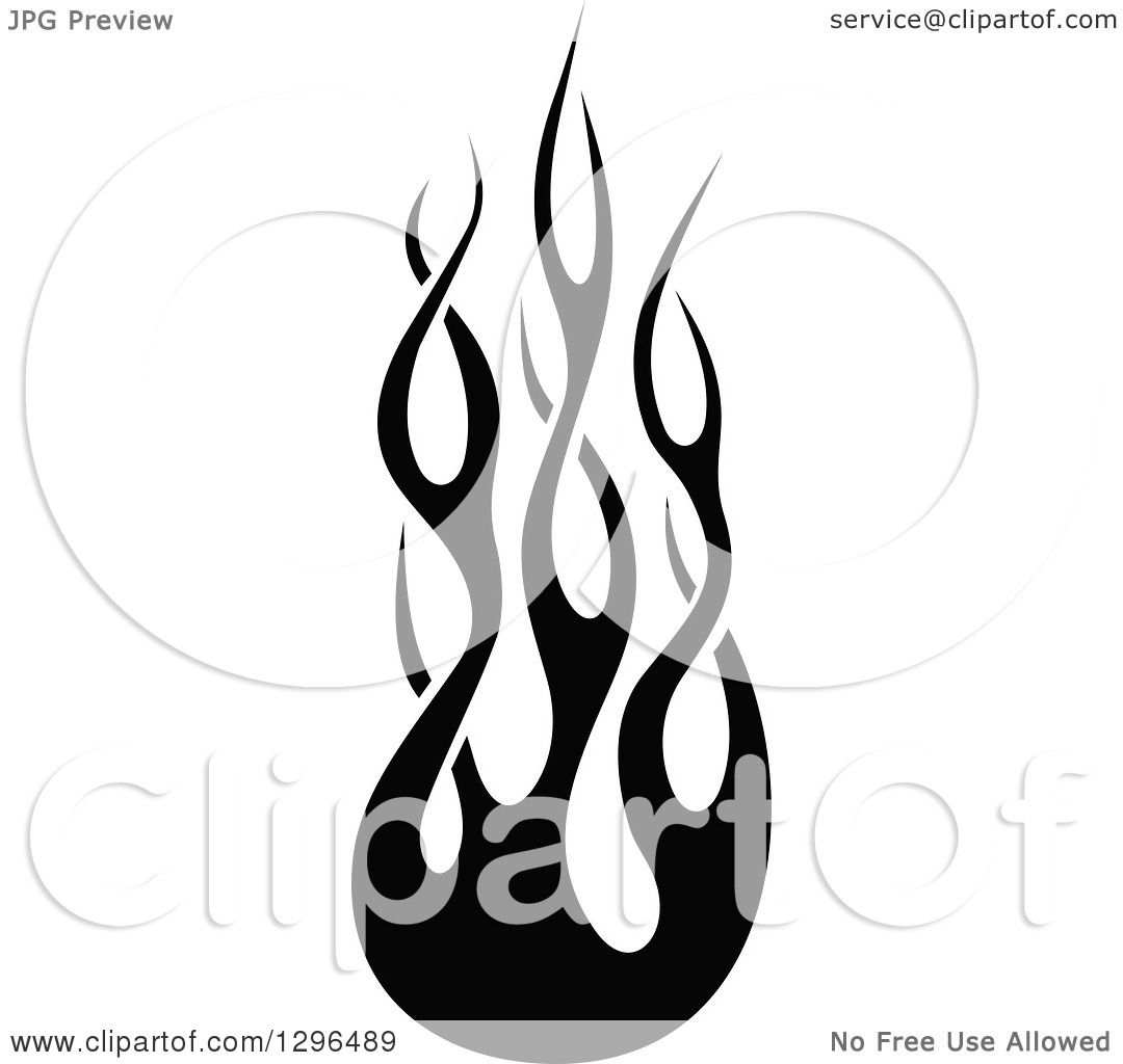 black and white fire tattoo