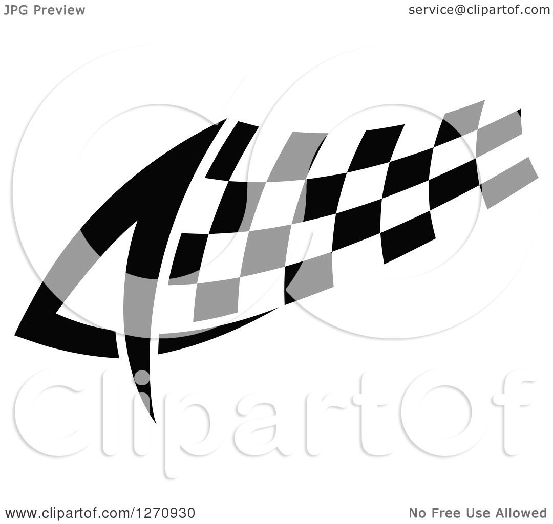 Download Clipart of a Black and White Tribal Checkered Racing Flag ...