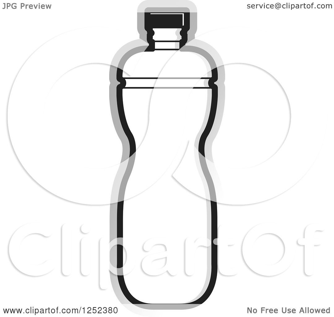 clipart-of-a-black-and-white-water-bottle-and-gray-outline-royalty