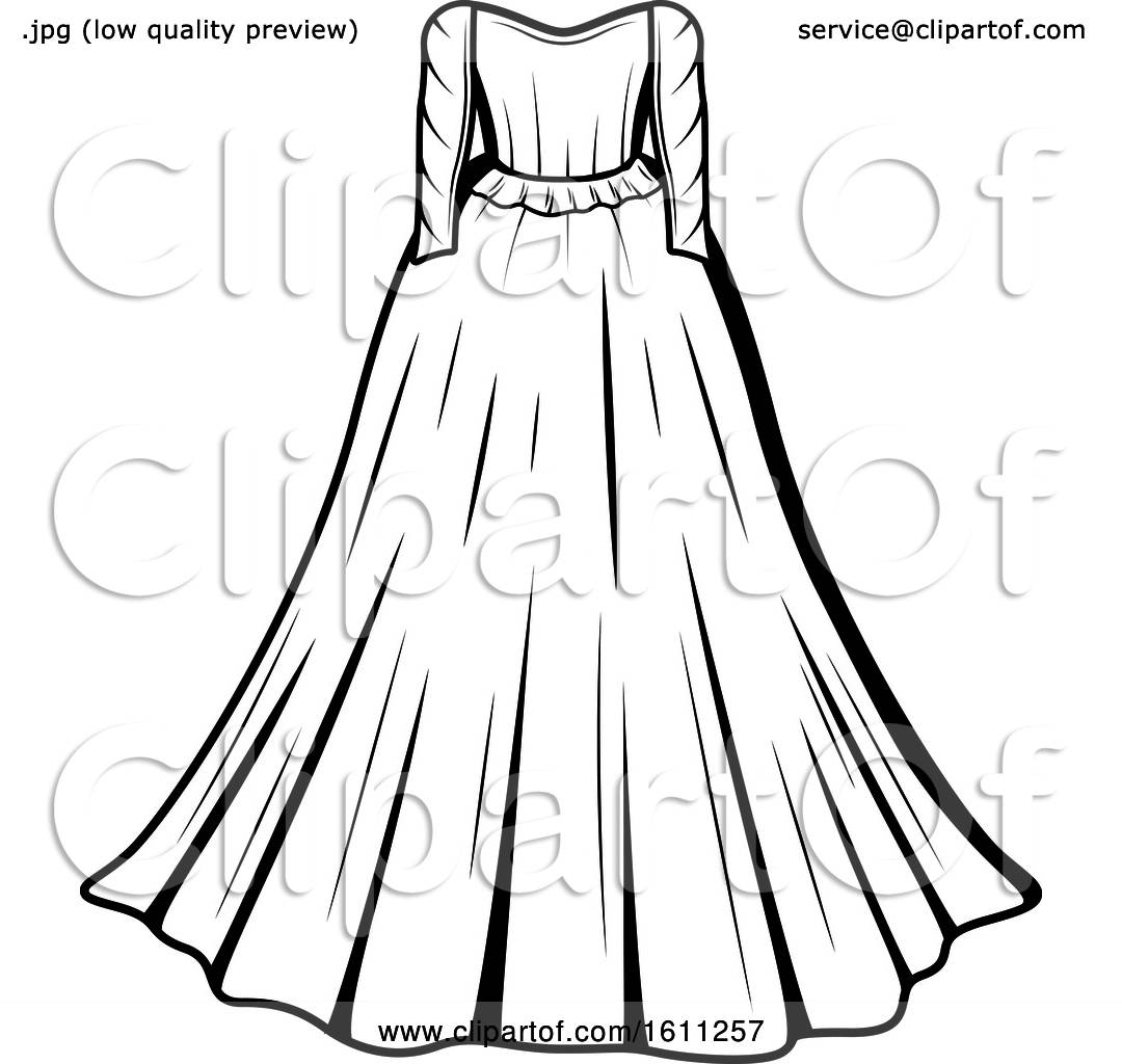 Dress Clipart Black And White