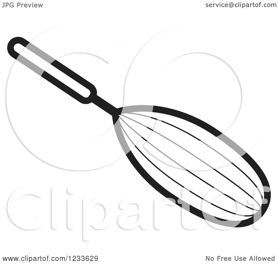 Download Clipart of a Black and White Whisk - Royalty Free Vector Illustration by Lal Perera #1233629