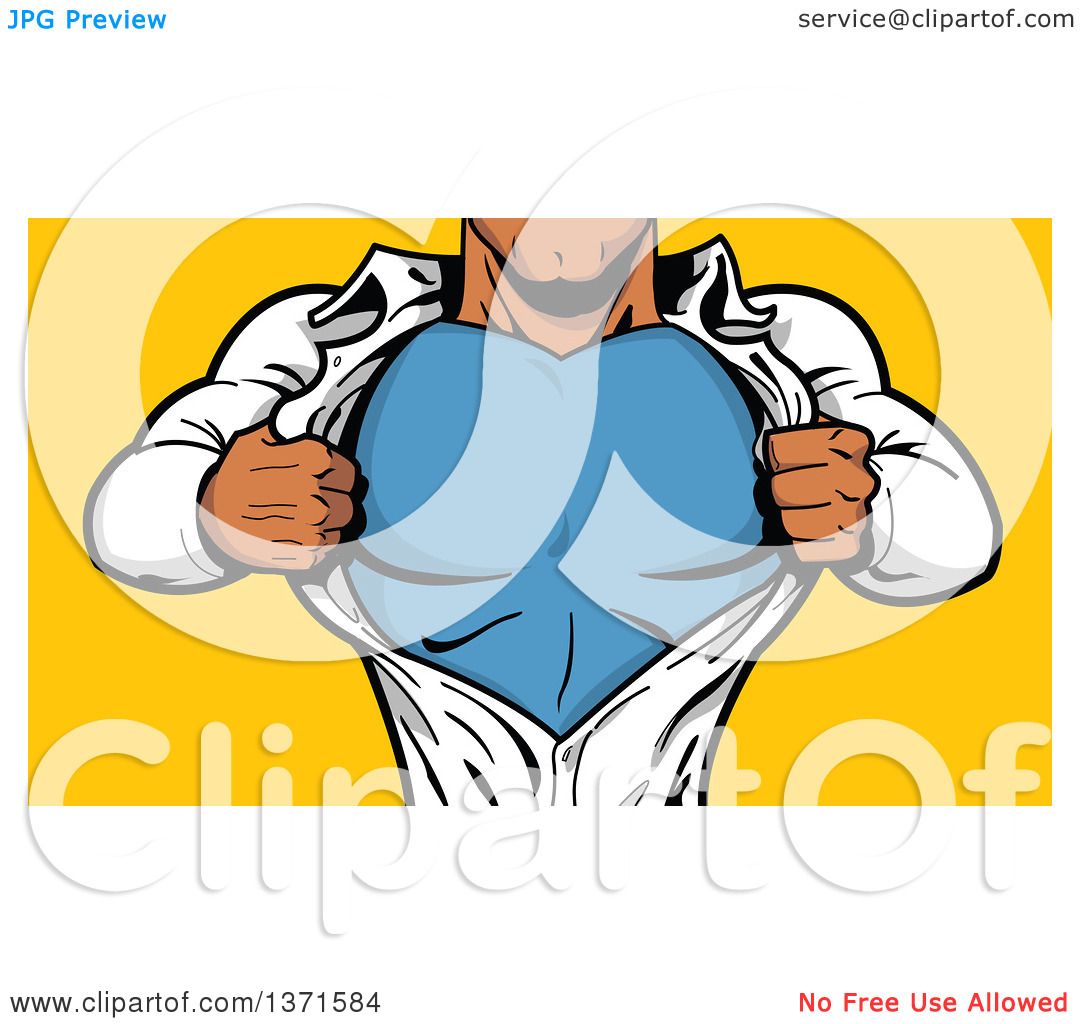 Download Clipart Of A Black Male Super Hero Ripping Off His Shirt ...