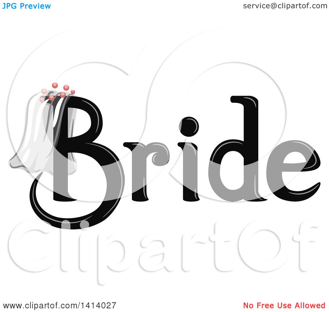 Download Clipart of a Black Wedding Bride Design with a Veil ...