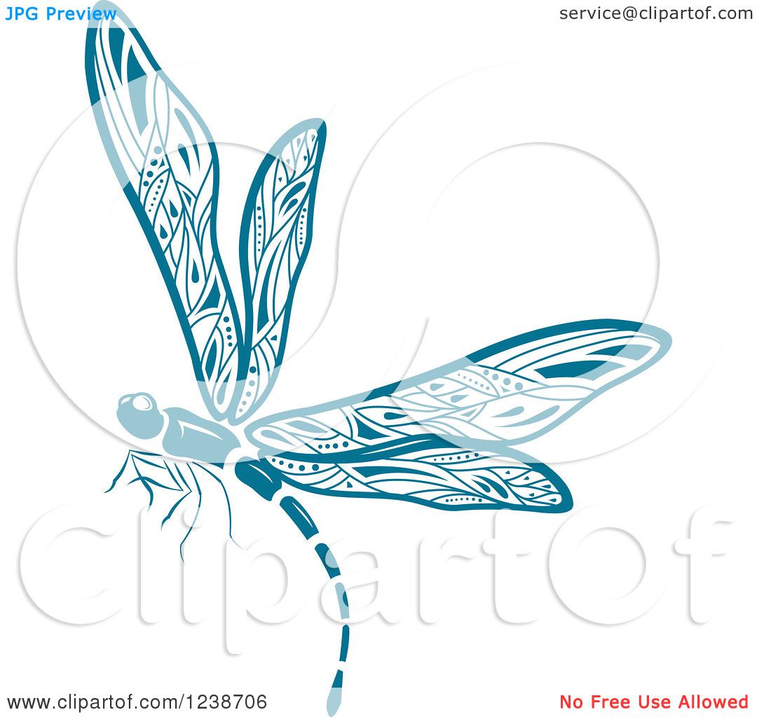 blue dragonfly clipart
