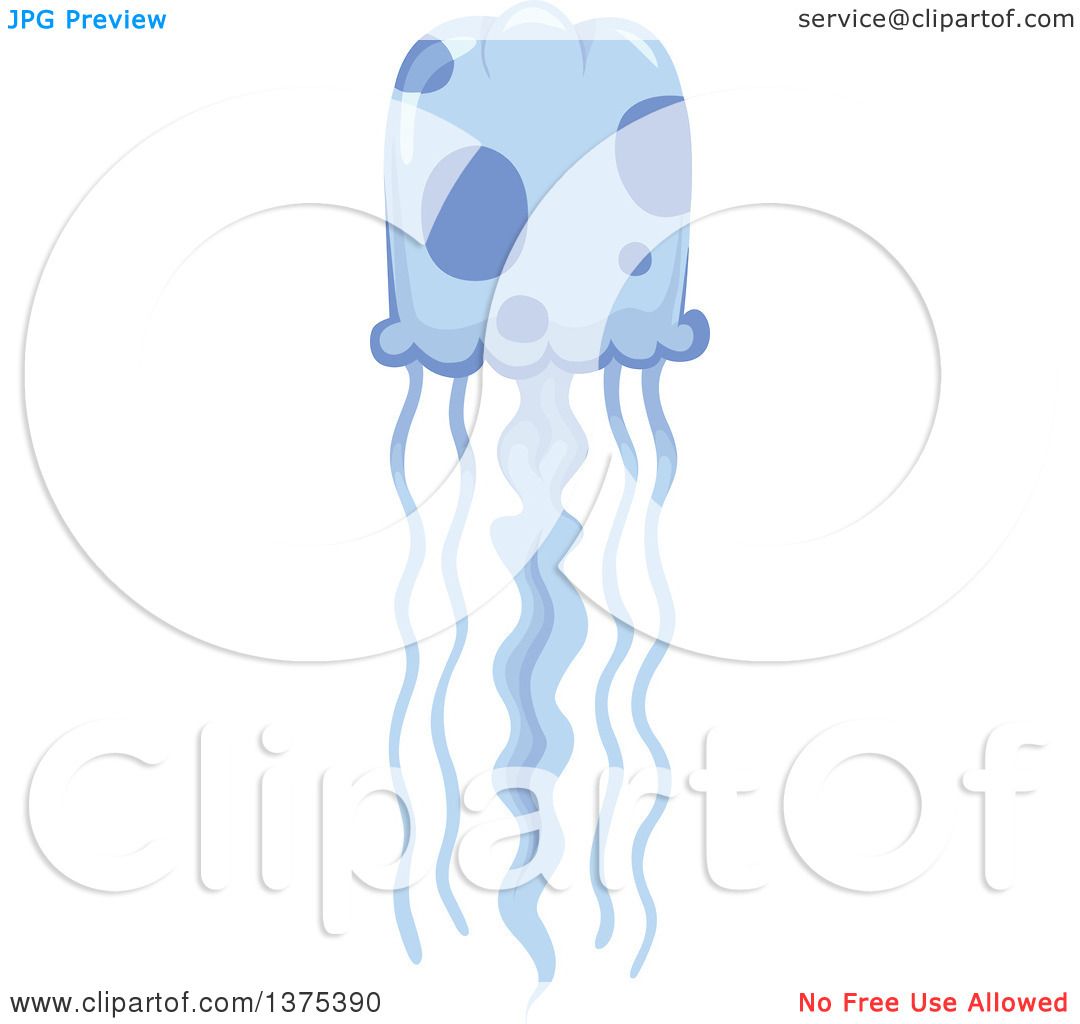 Clipart Of A Blue Jellyfish Royalty Free Vector Illustration By Bnp Design Studio
