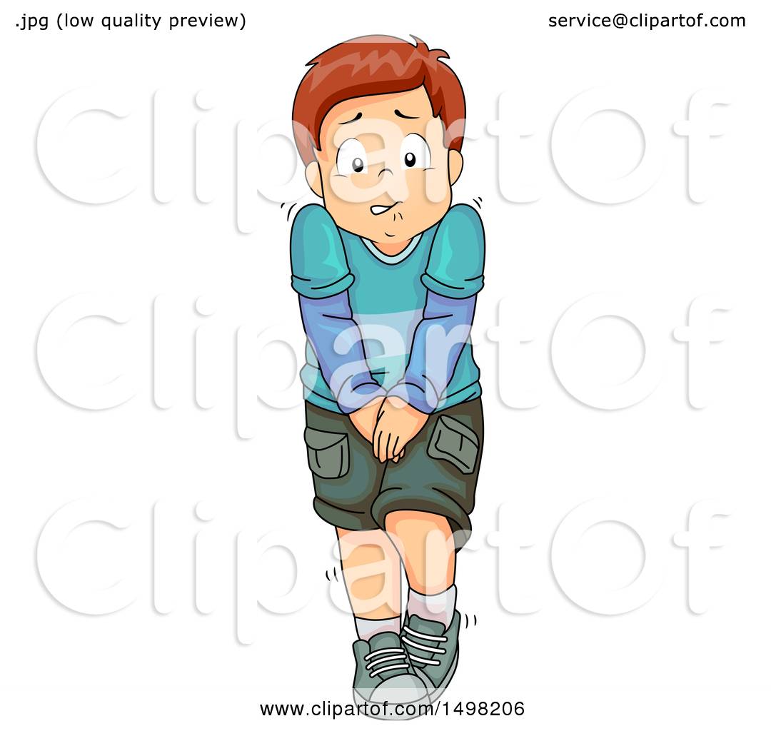 Clipart of a Boy Desperately Needing to Go to the Restroom - Royalty ...