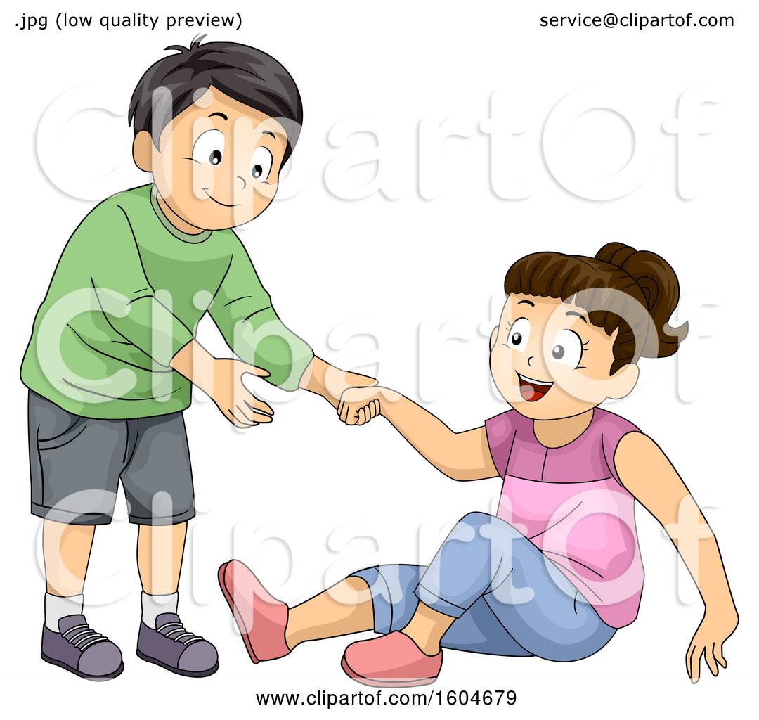 little boy and girl clipart