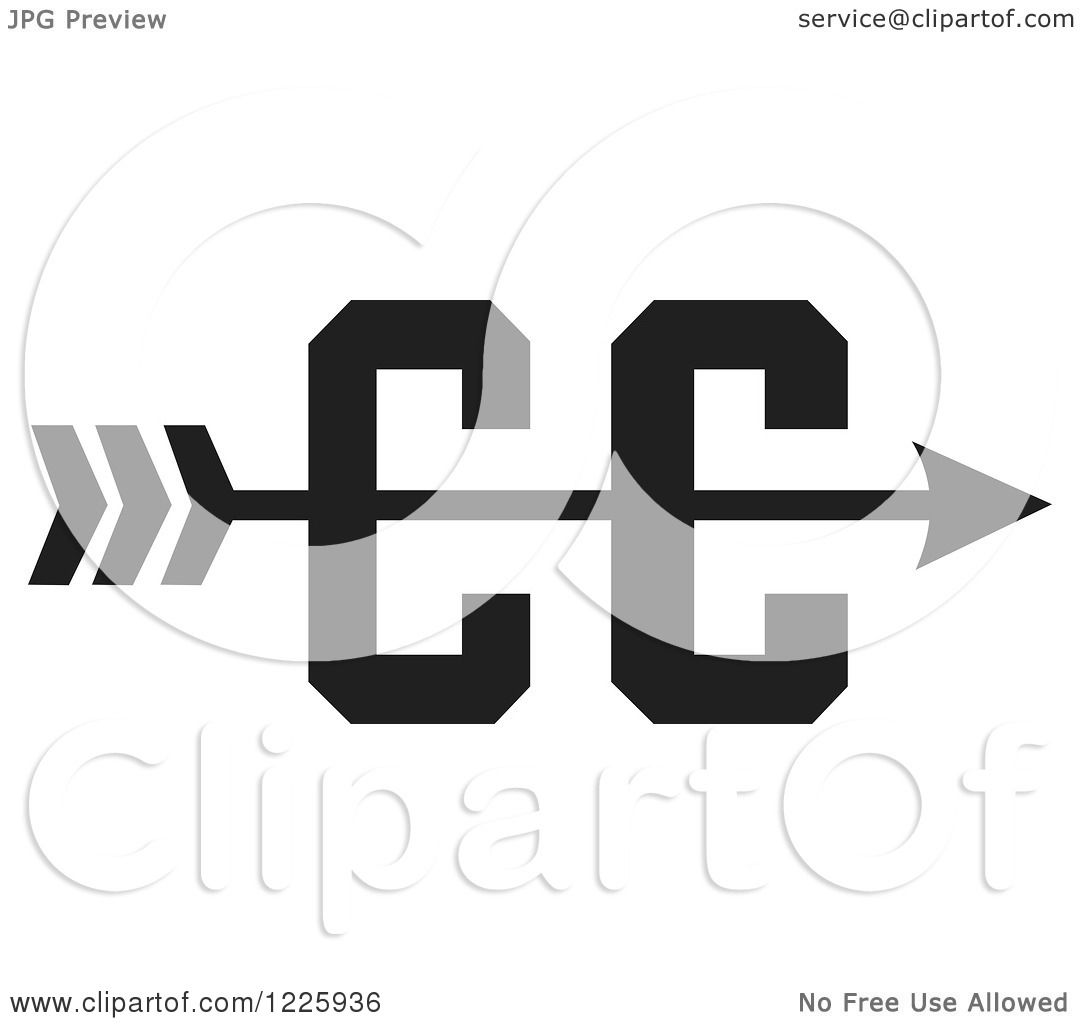 Clipart of a CC Cross Country Running Arrow Design in ...
