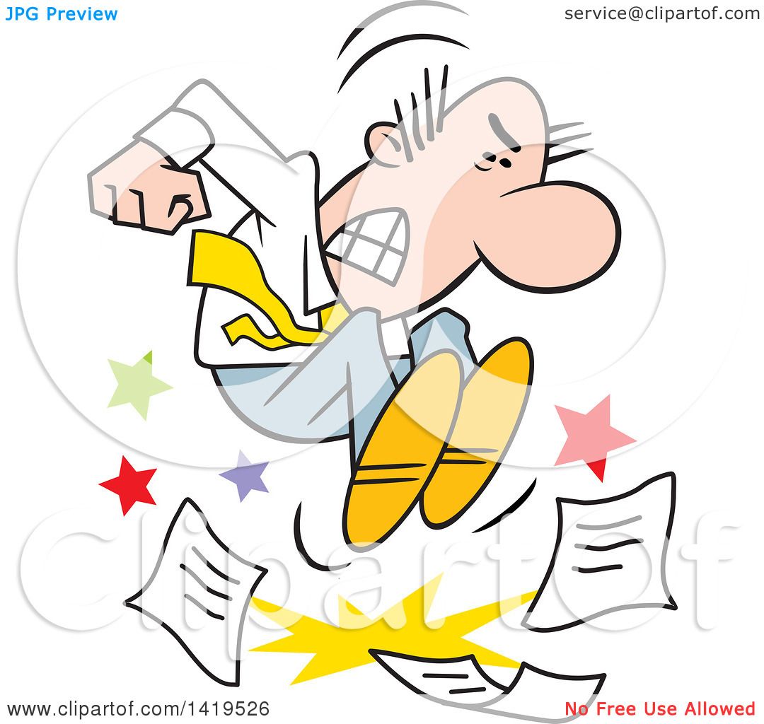 angry businessman clipart