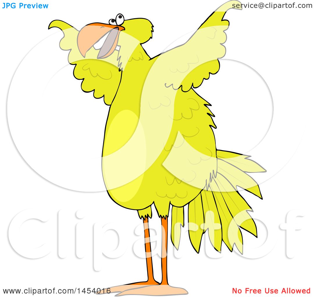 Clipart of a Cartoon Big Yellow Bird Spreading Its Wings - Royalty Free  Vector Illustration by djart #1454016