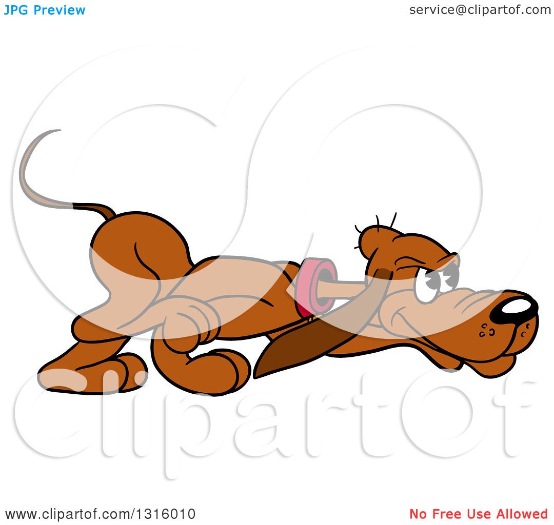 Clipart of a Cartoon Brown Hound Dog Sniffing - Royalty Free Vector  Illustration by LaffToon #1316010