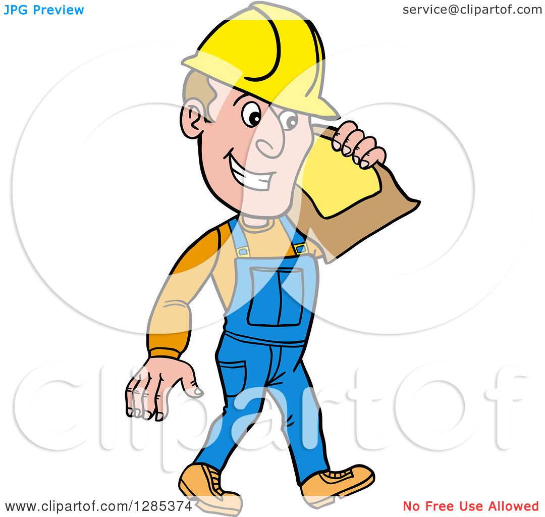 Cartoon man builder with a screwdriver Royalty Free Vector