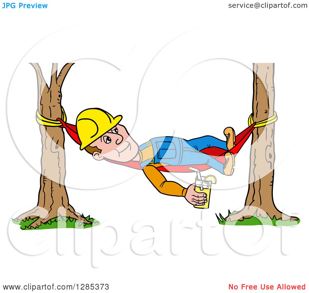 Clipart of a Cartoon Caucasian Male Craftsman Contractor Holding