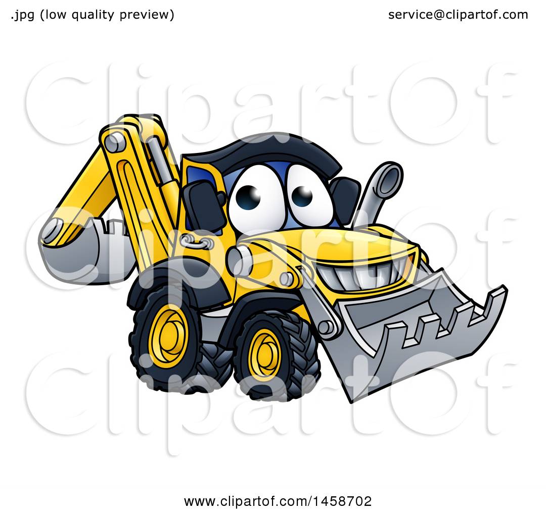 Clipart of a Cartoon Digger Bulldozer Mascot - Royalty Free Vector  Illustration by AtStockIllustration #1458702