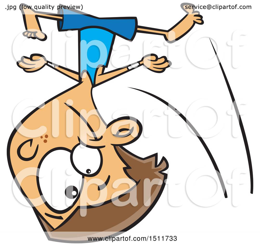 Download Clipart of a Cartoon Gymnast Boy Tumbling - Royalty Free Vector Illustration by toonaday #1511733