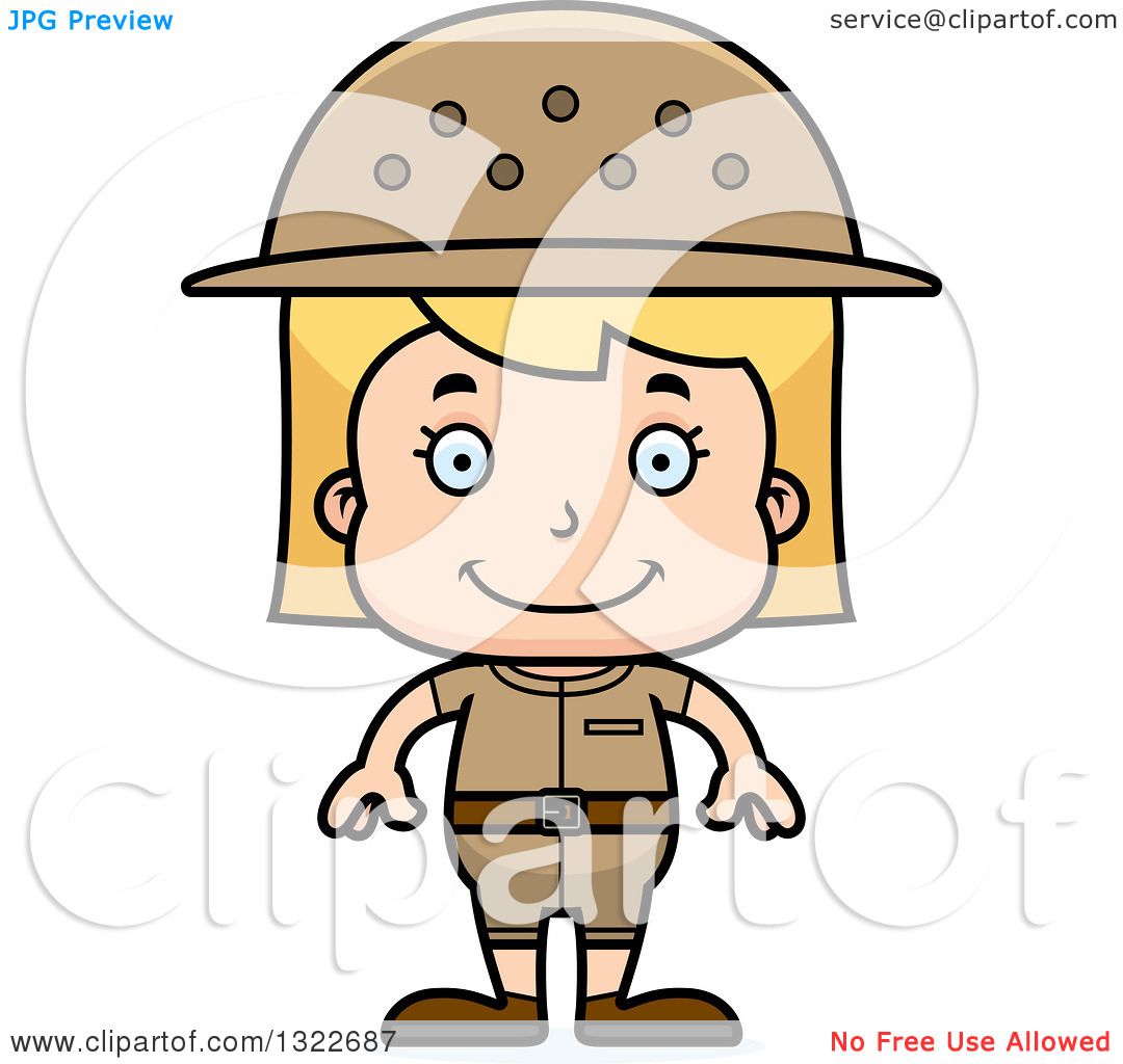 Clipart of a Cartoon Happy Blond White Girl Zookeeper - Royalty Free ... Girl Cartoon Zoo Keeper