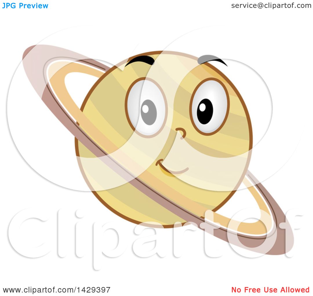 Clipart of a Cartoon Happy Planet Saturn Mascot - Royalty Free Vector  Illustration by BNP Design Studio #1429397