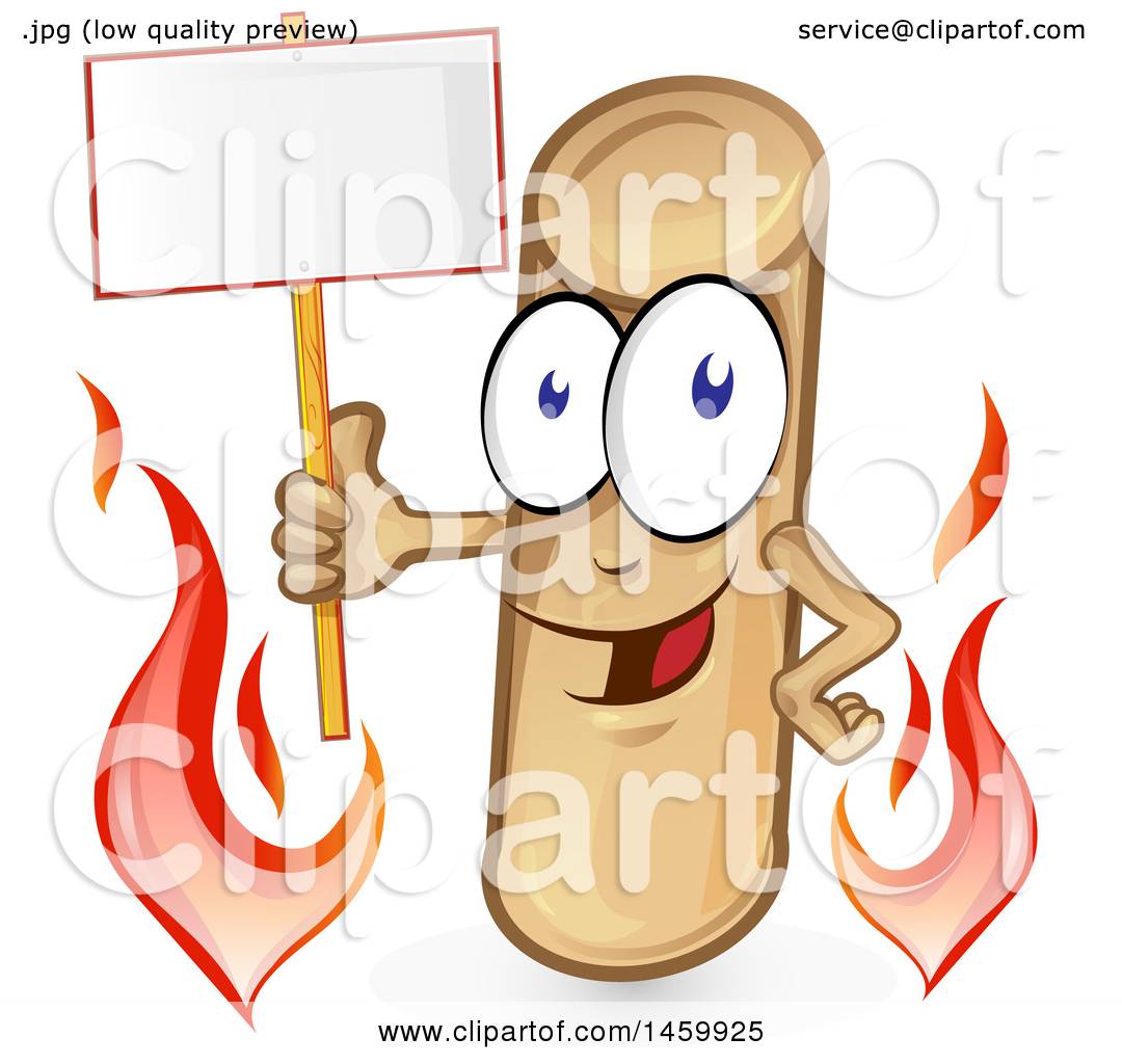 Clipart of a Cartoon Heating Pellet Mascot Holding a Blank Sign ...