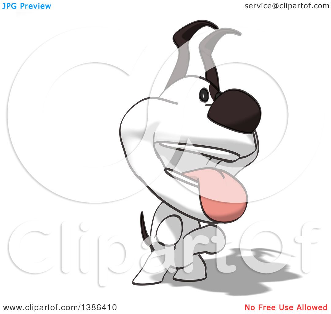 Clipart of a Cartoon Jack Russell Terrier Dog, on a White Background