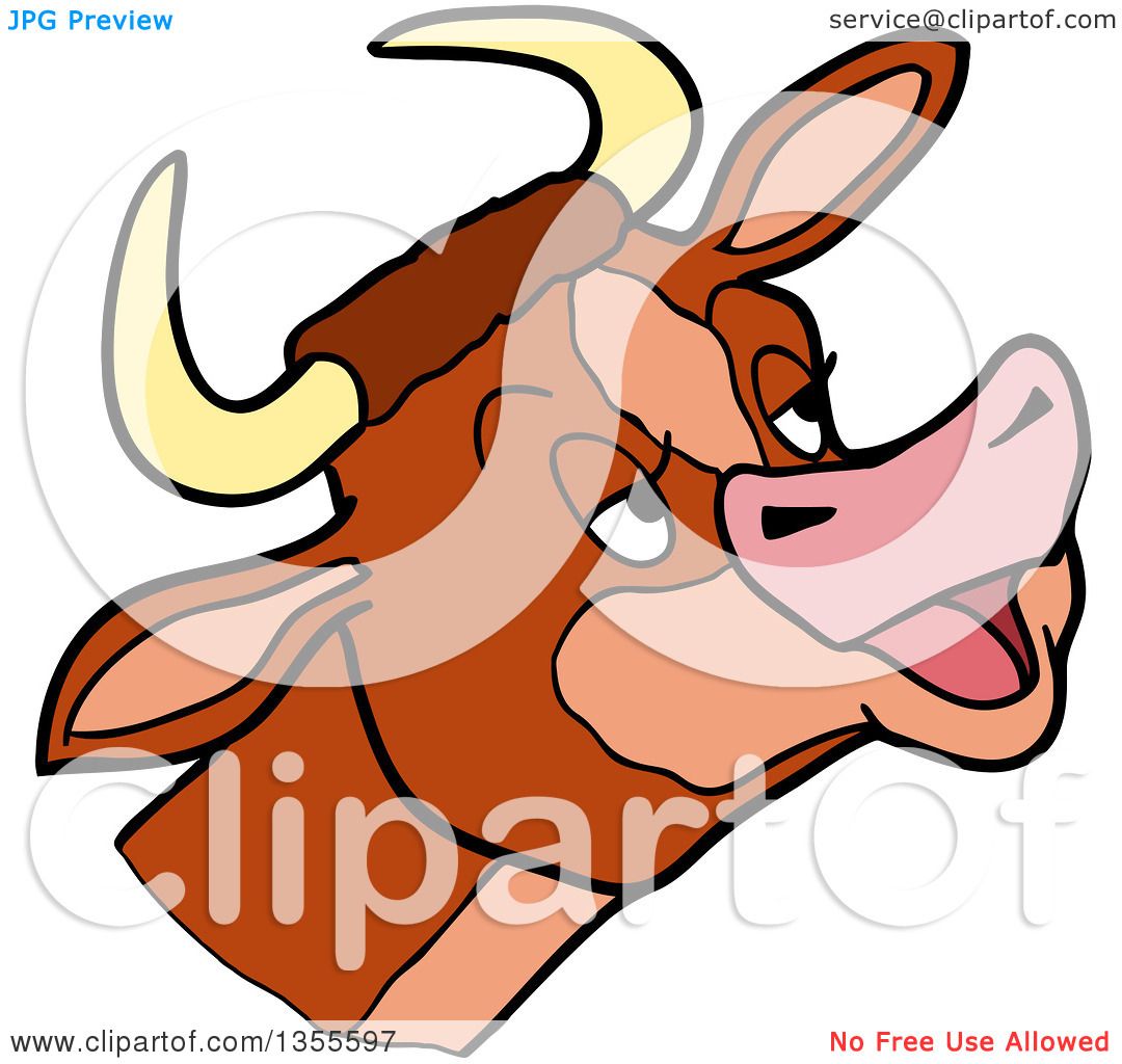 Download Clipart of a Cartoon Mooing Cow Head - Royalty Free Vector ...