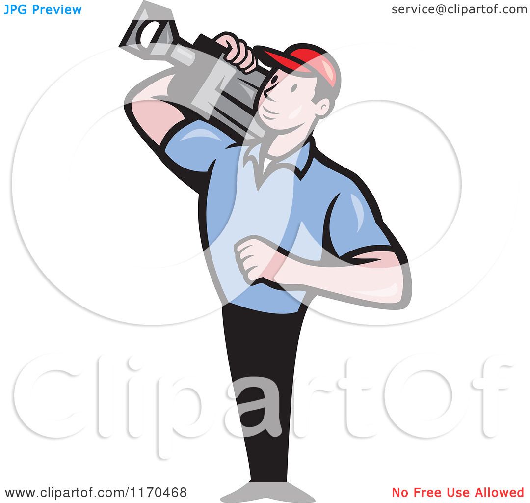Clipart of a Cartoon Movie Camera Man Filming - Royalty Free Vector  Illustration by patrimonio #1170468