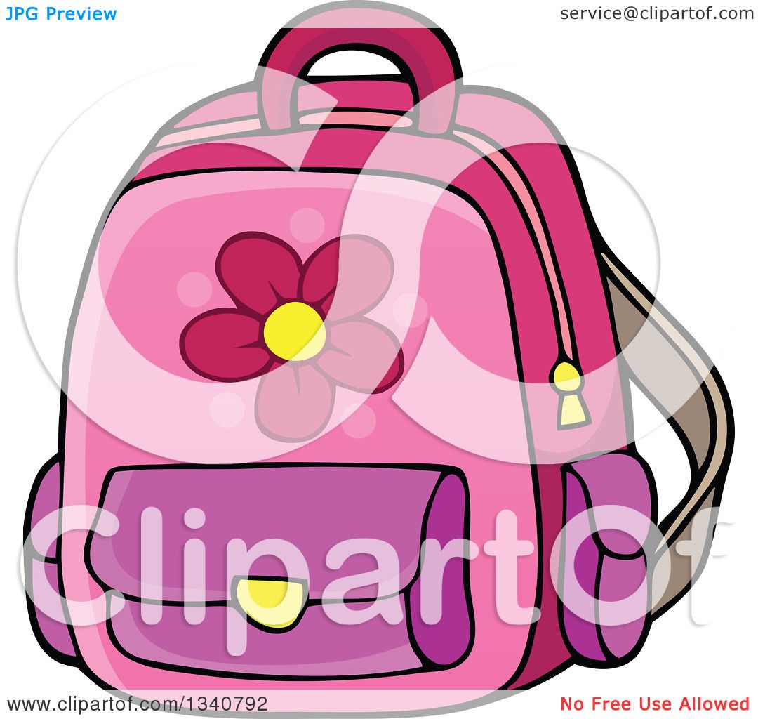 Vector Illustration Of School Backpack Cartoon Clipart Royalty