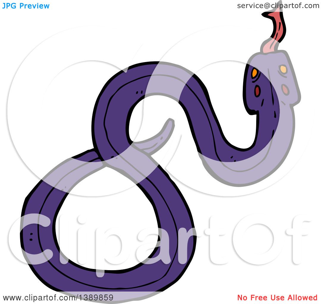 Clipart of a Cartoon Purple Snake - Royalty Free Vector Illustration by  lineartestpilot #1389859