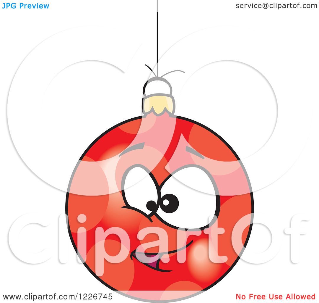 Download Clipart of a Cartoon Red Goofy Christmas Bauble - Royalty ...