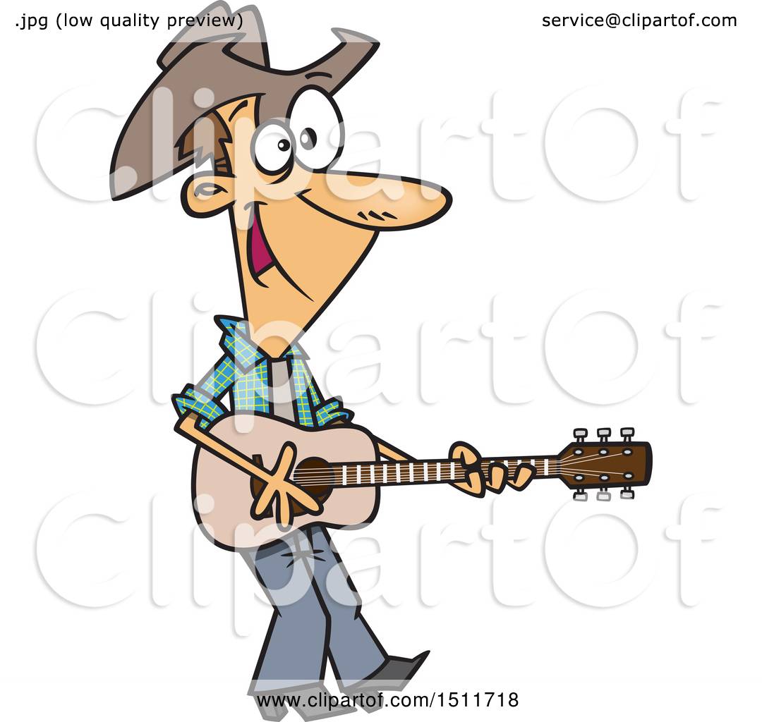 Clipart of a Cartoon White Male Country Singer Cowboy ...