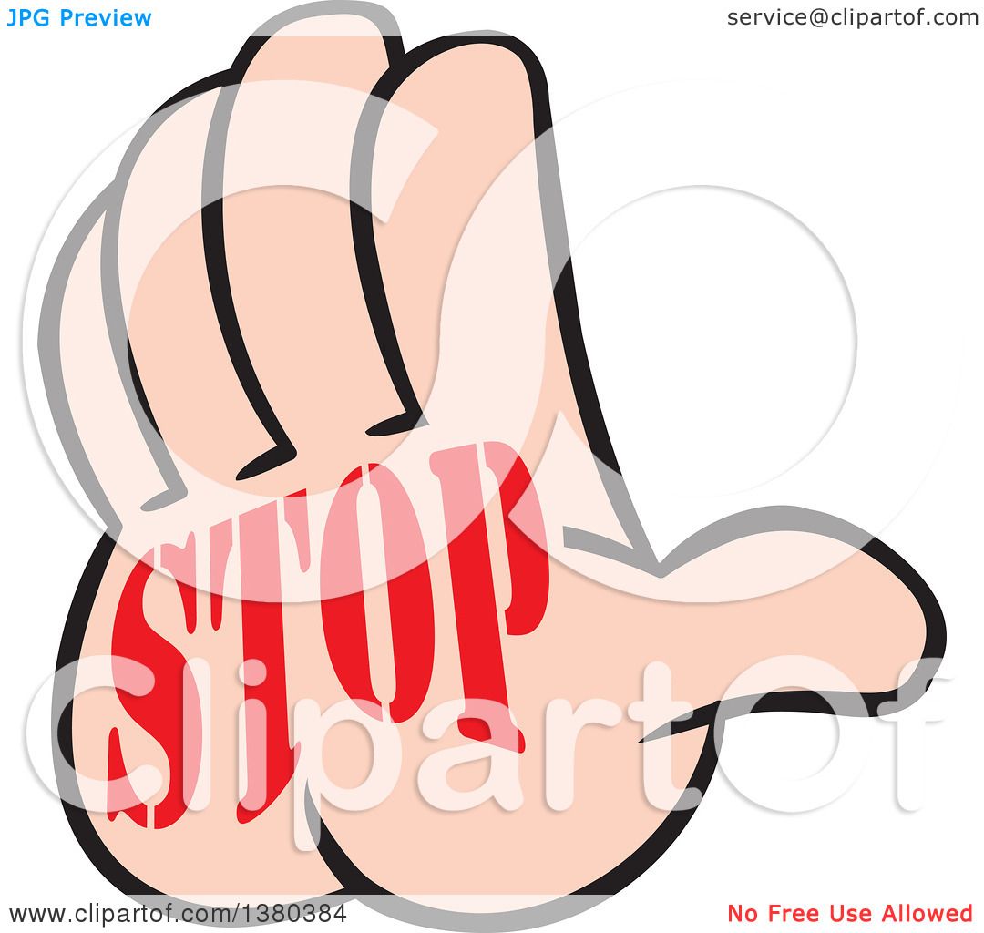 Stop hand forbidden sign Royalty Free Vector Image