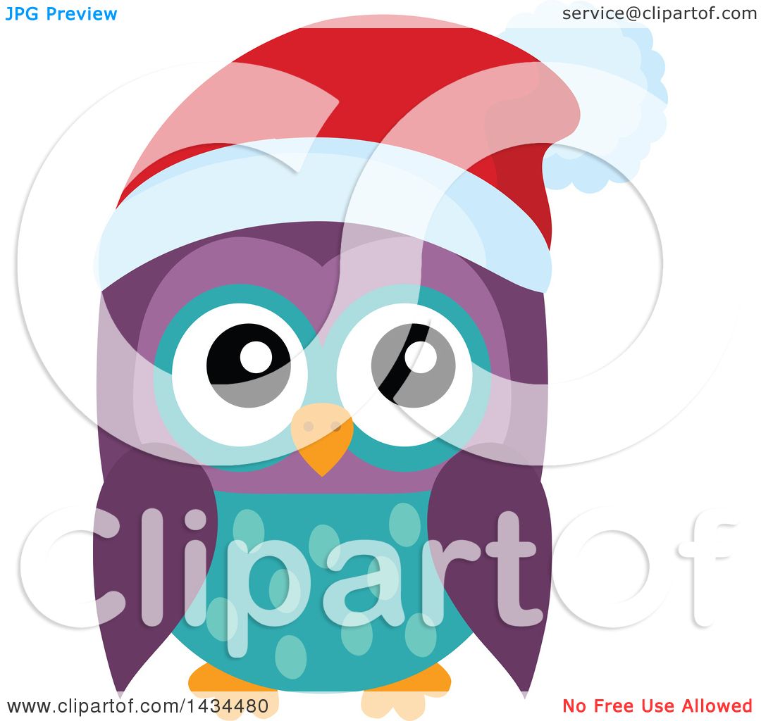 Clipart of a Christmas Owl - Royalty Free Vector Illustration by ...