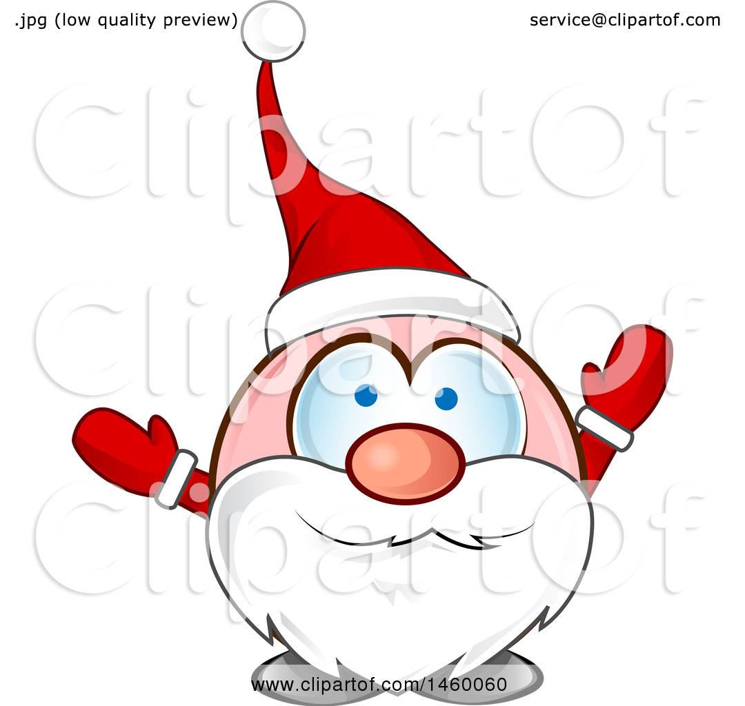 Clipart of a Christmas Santa Claus Welcoming - Royalty Free Vector ...