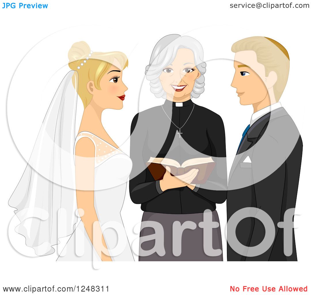 Download Clipart of a Clergy Woman Marrying a Blond Caucasian ...