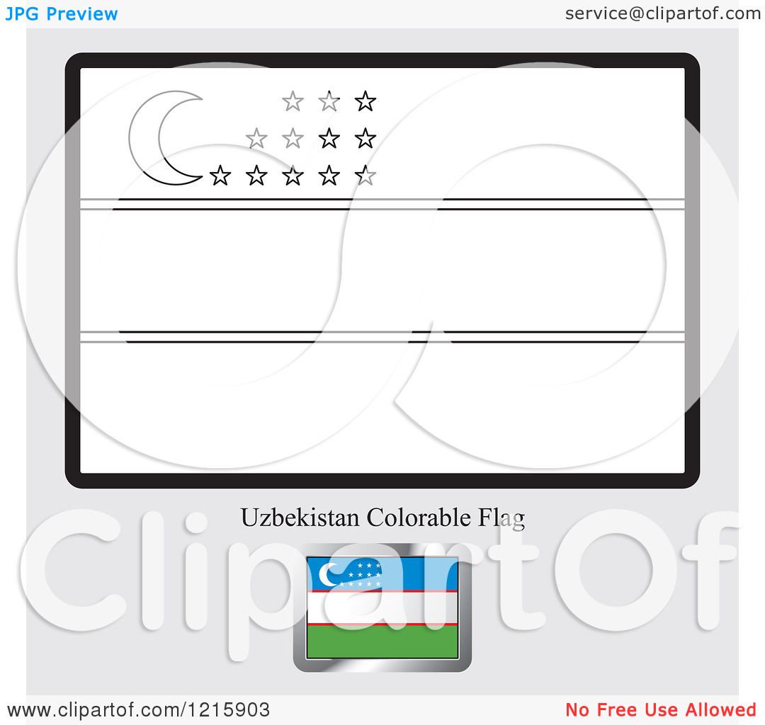Download Clipart of a Coloring Page and Sample for a Uzbekistan Flag - Royalty Free Vector Illustration ...