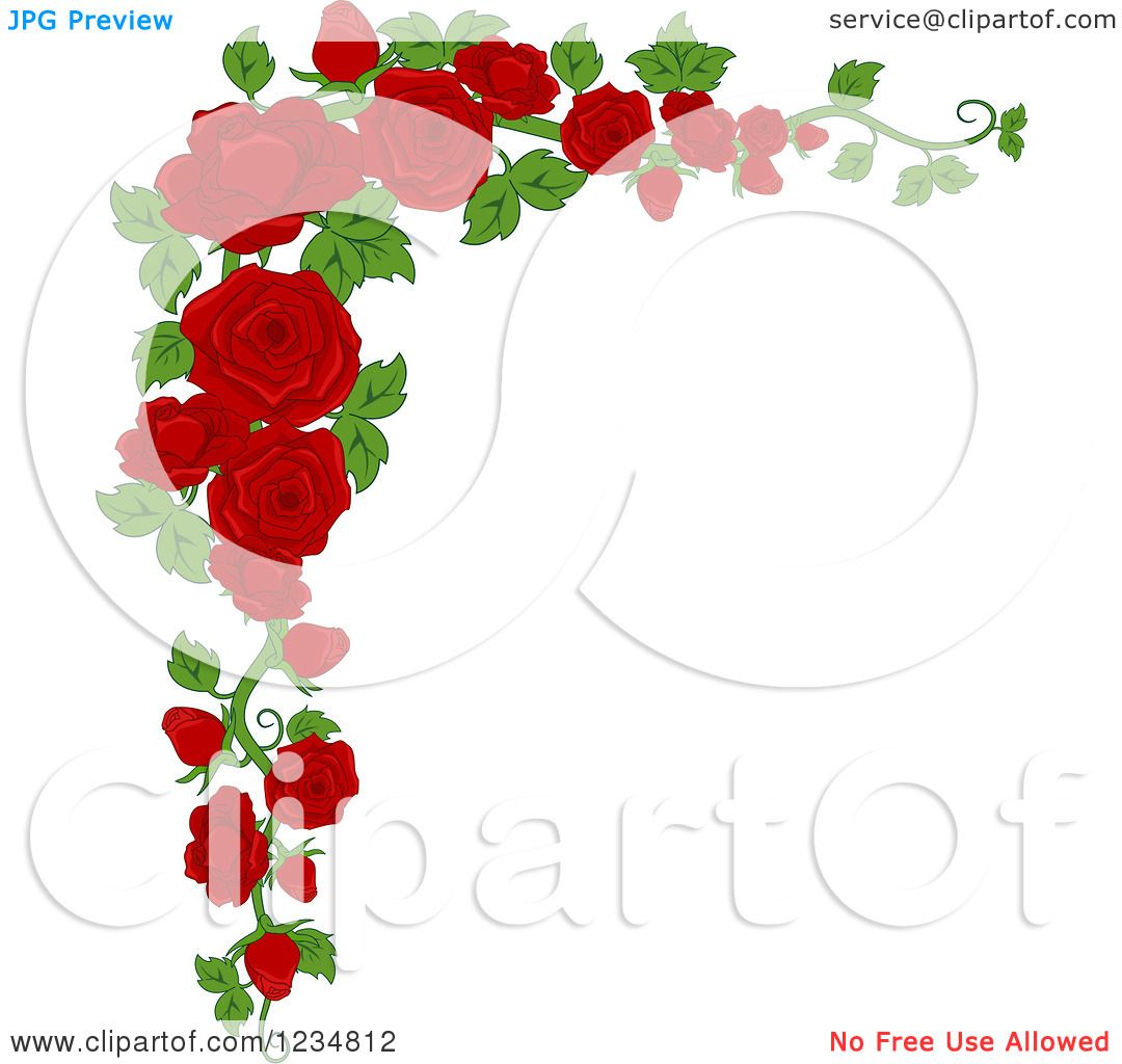 clipart red roses border - photo #45