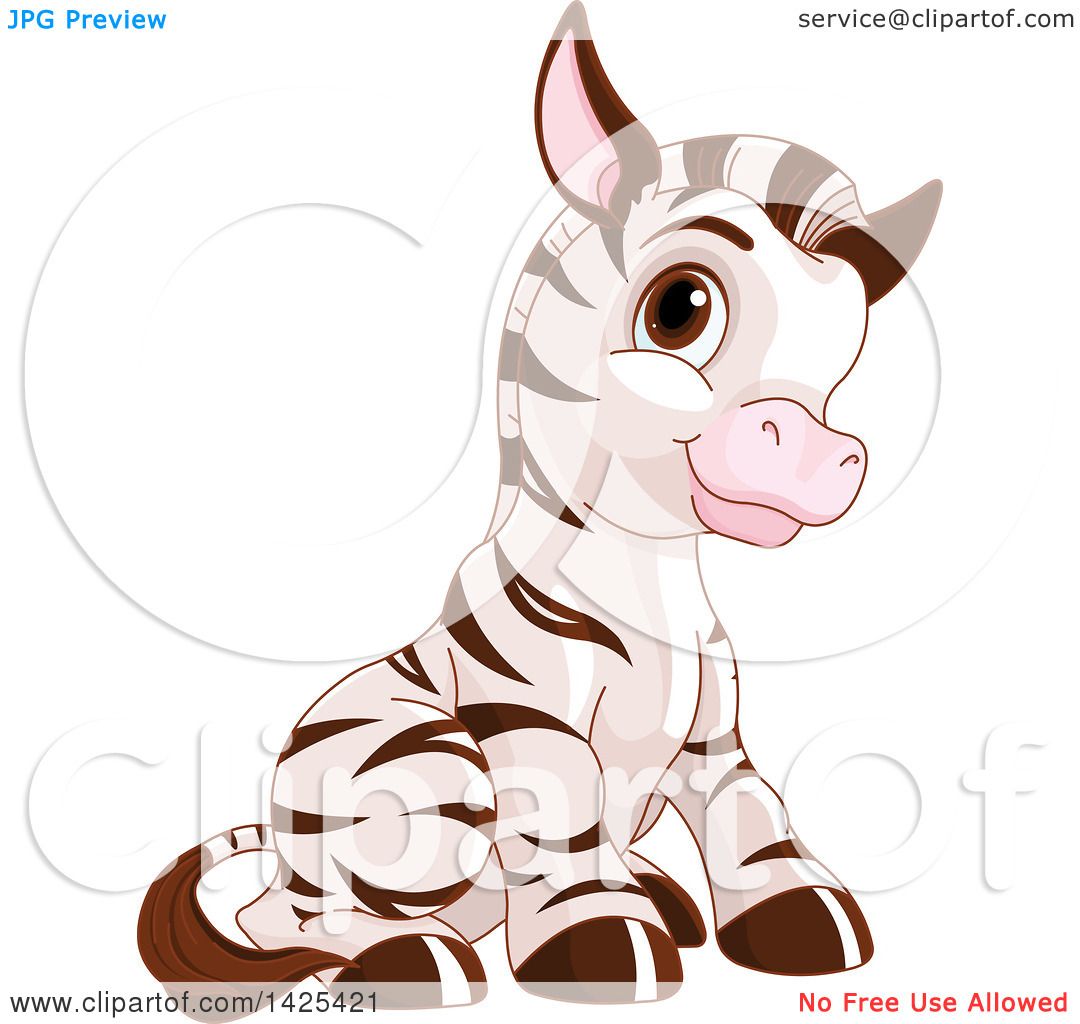 Download Clipart of a Cute Adorable Baby Zebra Sitting - Royalty ...