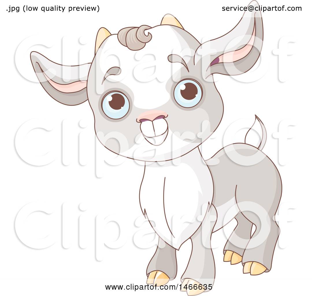 Download Clipart of a Cute Baby Goat Kid - Royalty Free Vector ...