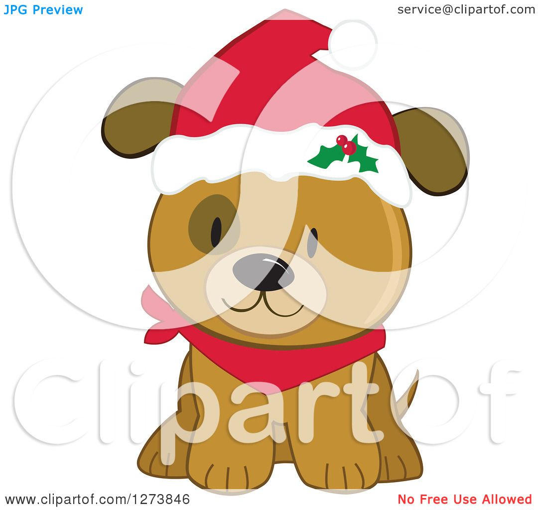 cute christmas dog cartoon