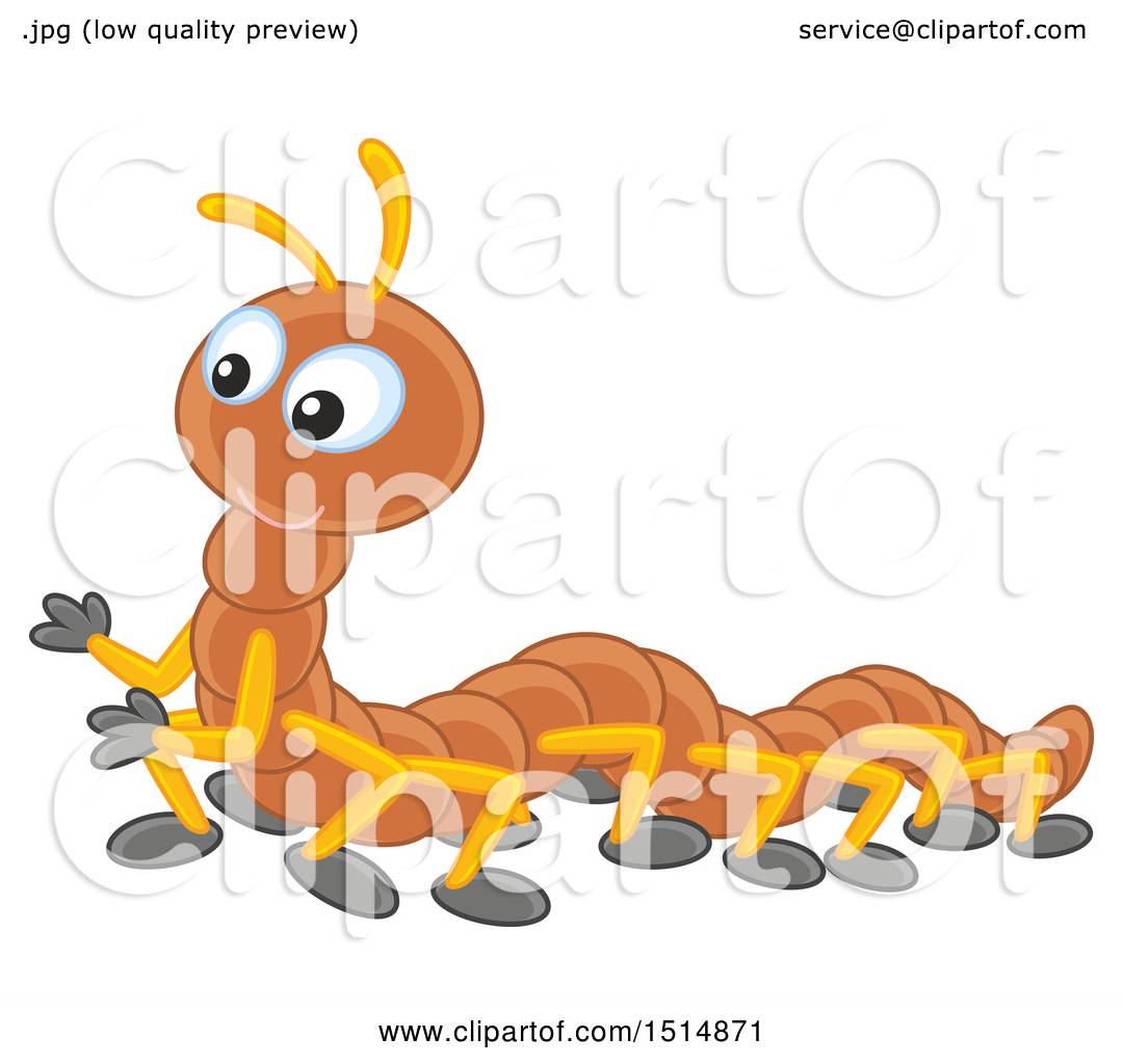 Clipart of a Cute Centipede - Royalty Free Vector Illustration by Alex  Bannykh #1514871