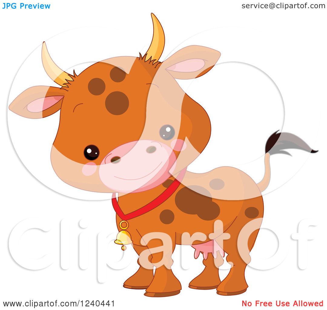 Clipart of a Cute Farm Animal Cow - Royalty Free Vector ...