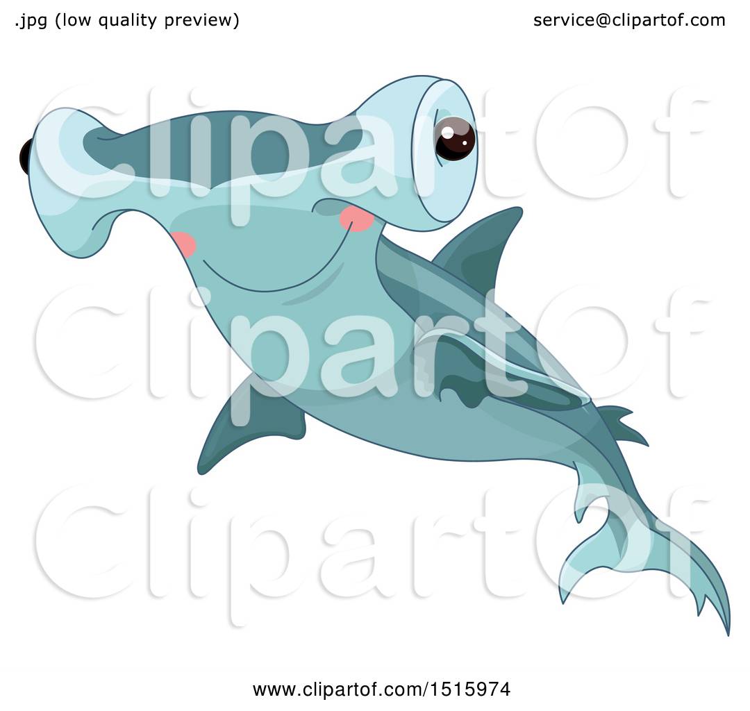 Download Clipart of a Cute Hammerhead Shark - Royalty Free Vector ...