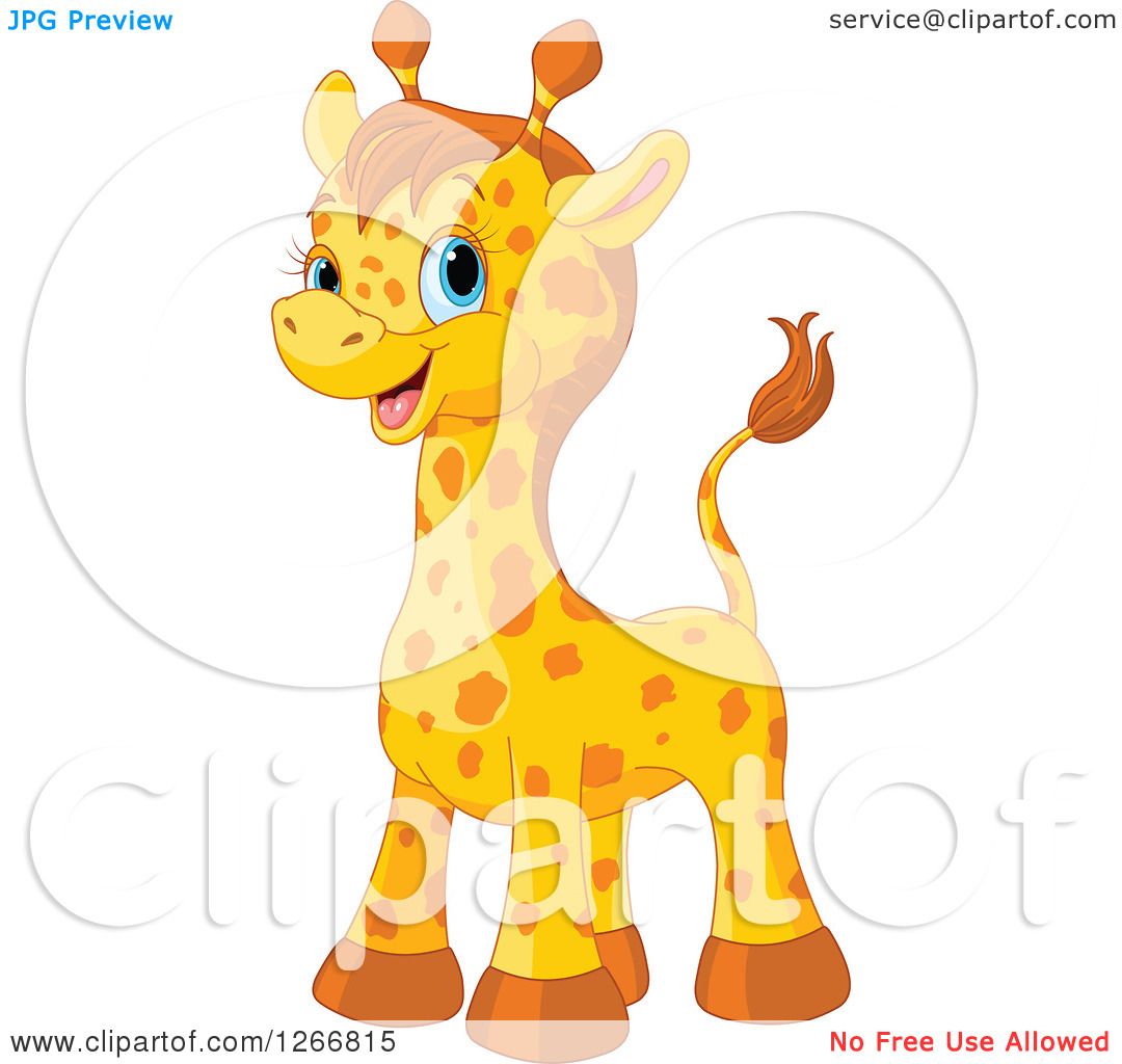 Download Clipart of a Cute Happy Blue Eyed Baby Giraffe - Royalty ...