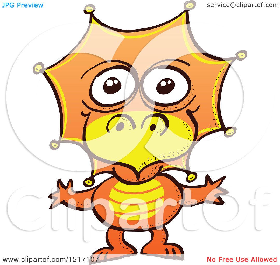Download Clipart of a Cute Orange Baby Dinosaur - Royalty Free ...