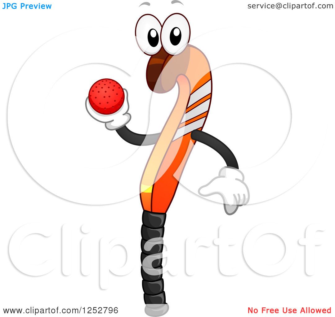 Clipart of a Field Hockey Stick Character Holding a Ball - Royalty Free  Vector Illustration by BNP Design Studio #1252796