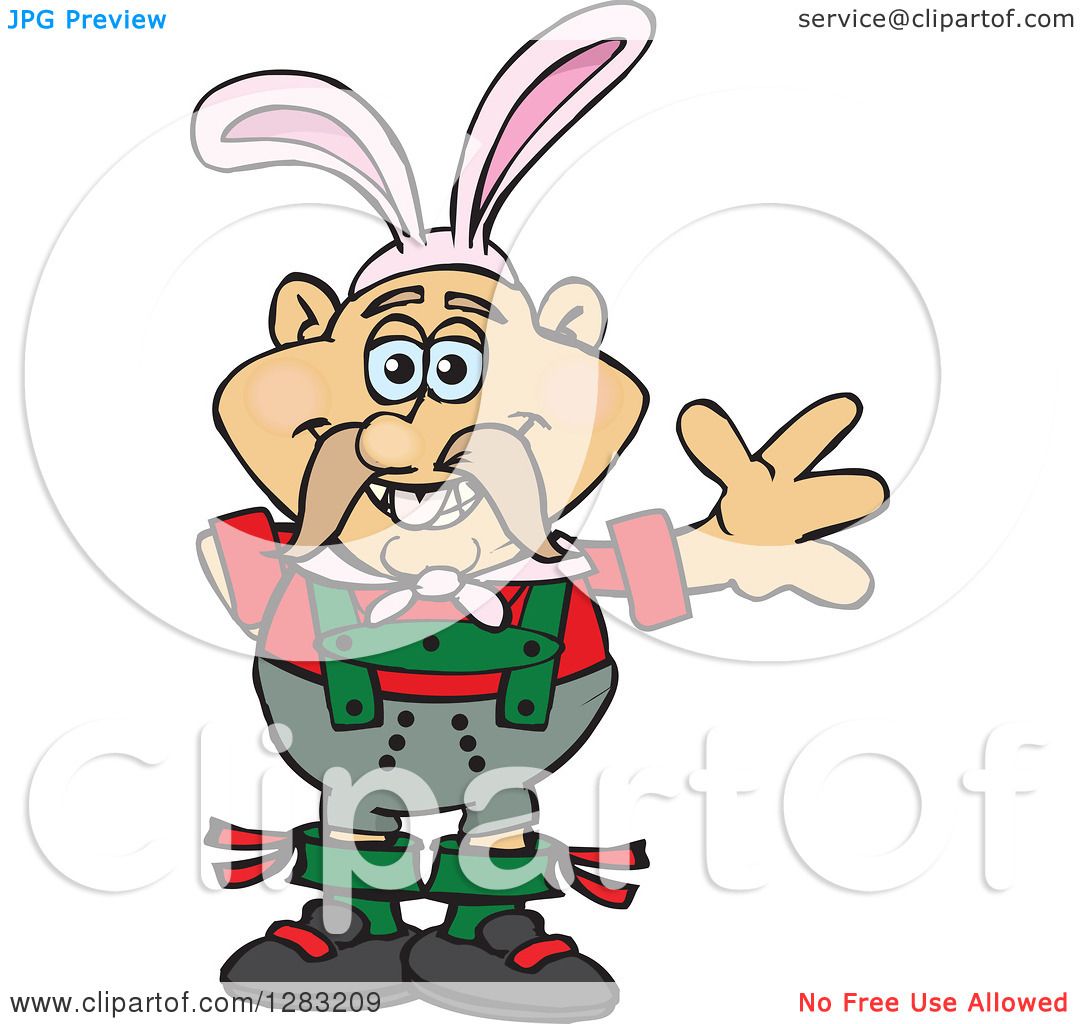 Download Clipart of a Friendly Waving German Oktoberfest Man ...