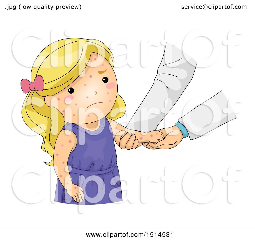 Clipart of a Girl Sick with Chicken Pox Getting a Check up - Royalty Free  Vector Illustration by BNP Design Studio #1514531