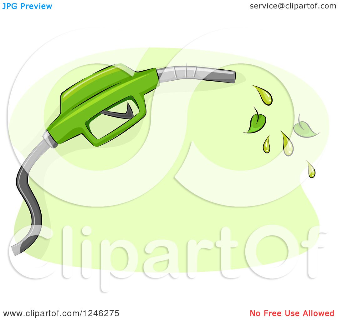 Clipart of a Green Biofuel Gas Nozzle with Leaves ...