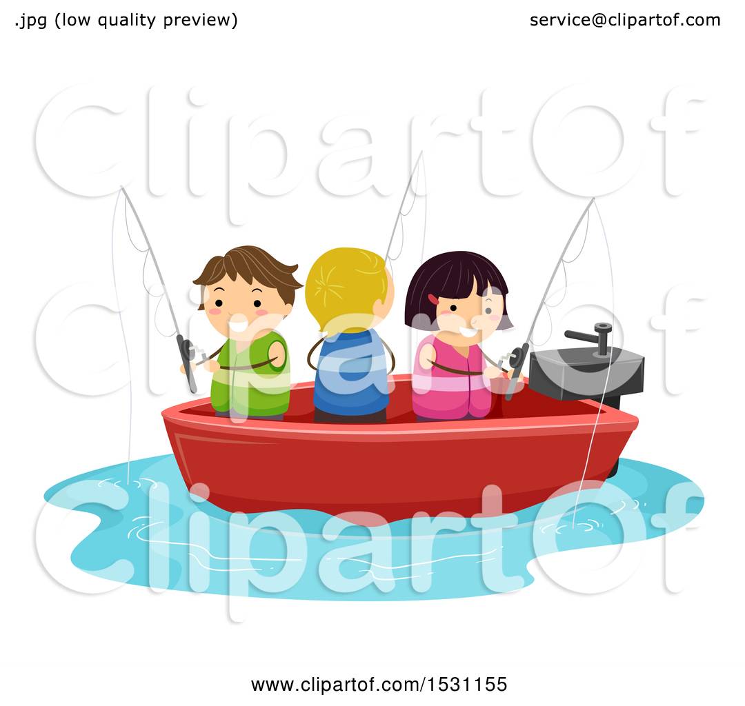 Clipart of a Group of Children Fishing on a Boat - Royalty Free Vector  Illustration by BNP Design Studio #1531155