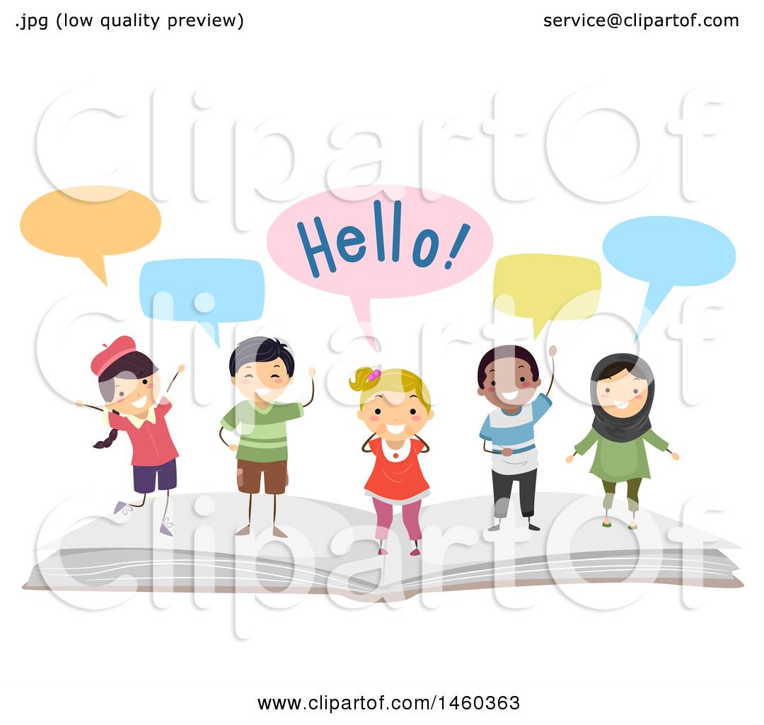 Kids showing open book Royalty Free Vector Image