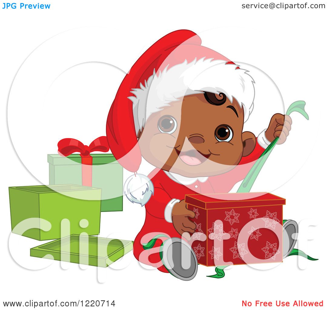 Download Clipart of a Happy African American Baby Boy Opening ...